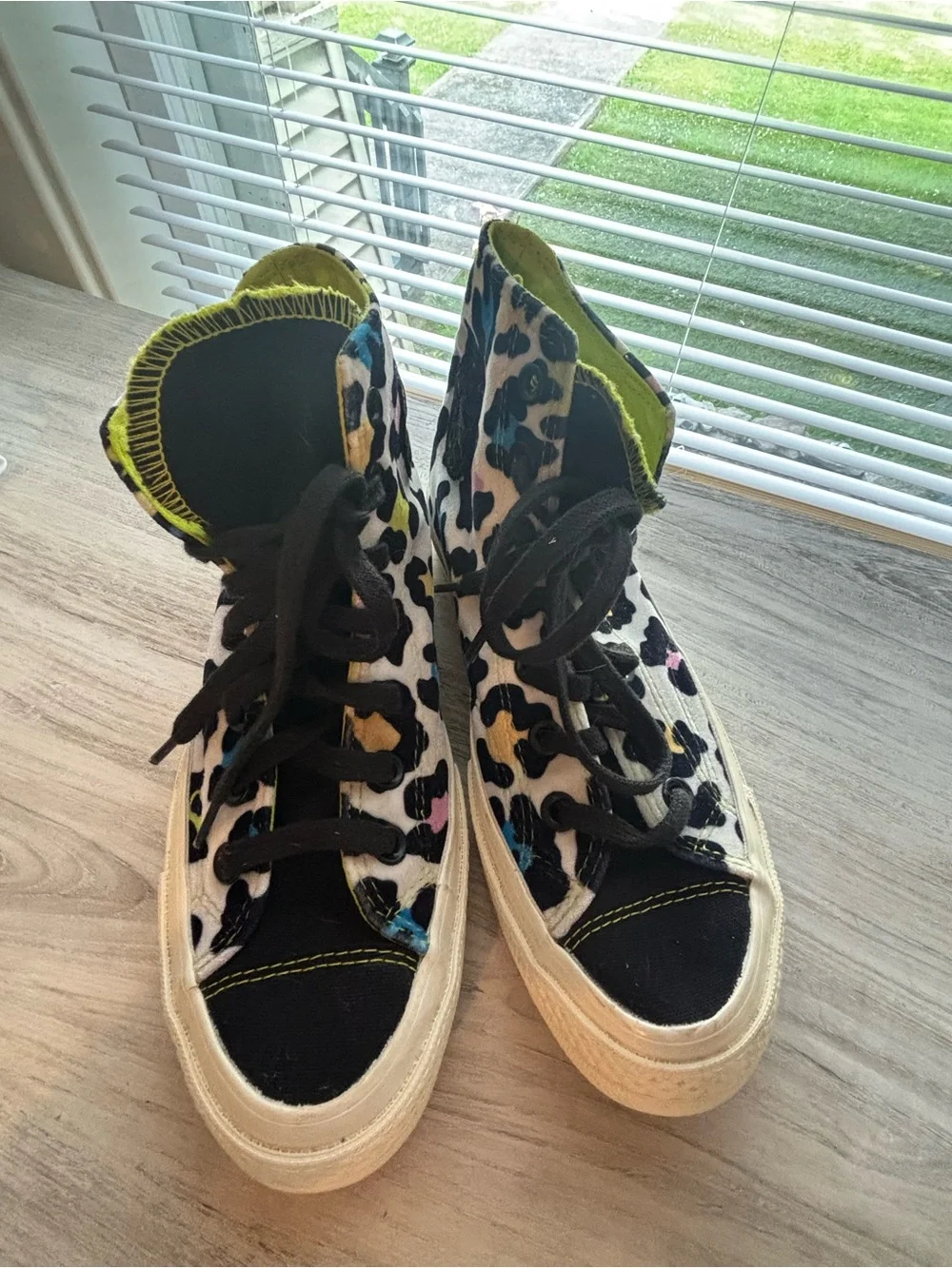 Converse Women’s High-Top Sneakers in Multi-Color Leopard Print